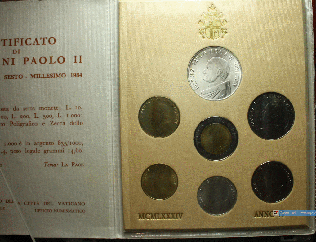 NL*VATICANO Papa GIOVANNI PAOLO II Divisionale 1984 VI con 1000 Lire Argento FDC
