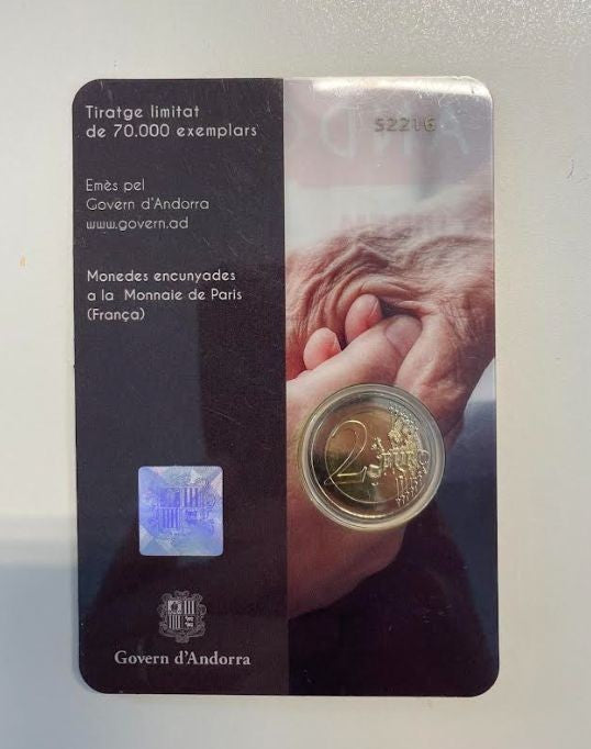NL* ANDORRA 2 EURO 2021 I NOSTRI ANZIANI FDC Coincard zecca