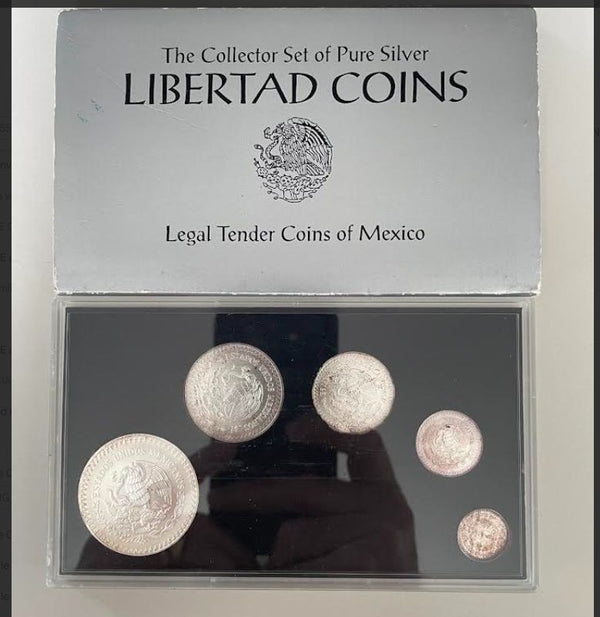 NL* MESSICO Mexico Set  1992 1 OZ 1/2 OZ 1/4 OZ 1/10 OZ 1/20 OZ Silver Argento