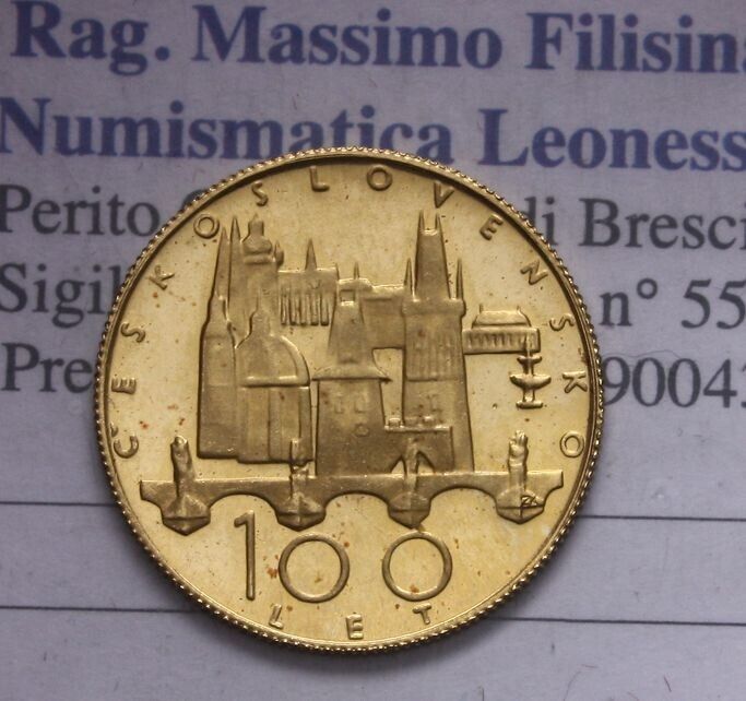 NL*CECOSLOVACCHIA 100 LET O DUCATO ORO 1970 Centenario nascita LENIN PROOF RARA2