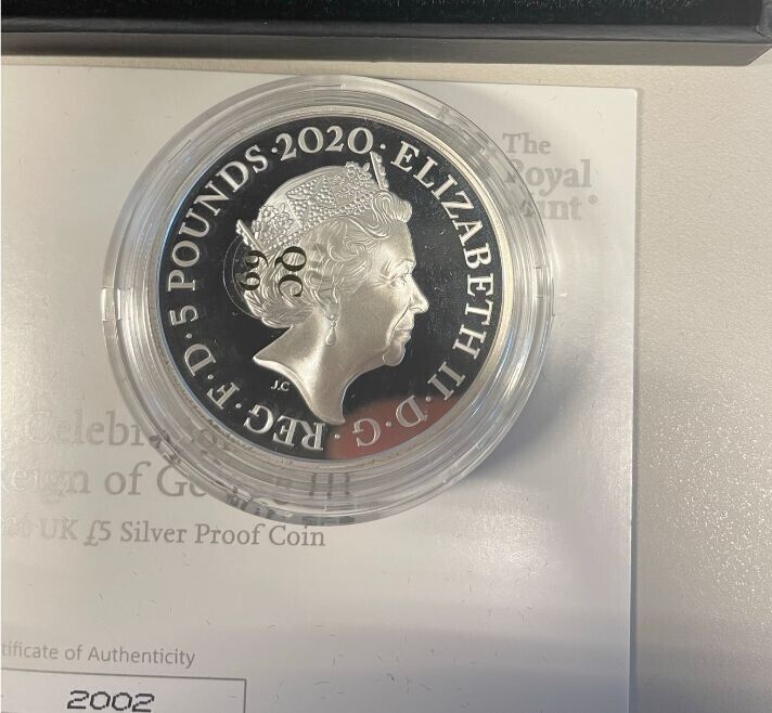 NL* GB ELISABETTA II 5 POUND 2020 SILVER PROOF Celebration Reign of George III