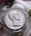 NL* VEIII Italia 1 LIRA ARGENTO 1915 QUADRIOGA BRIOSA NC SPL+ Perizia Cavaliere