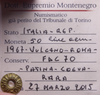 NL* ITALIA Repubblica 50 LIRE VULCANO 1967 RARA FDC 70 Perizia Montenegro