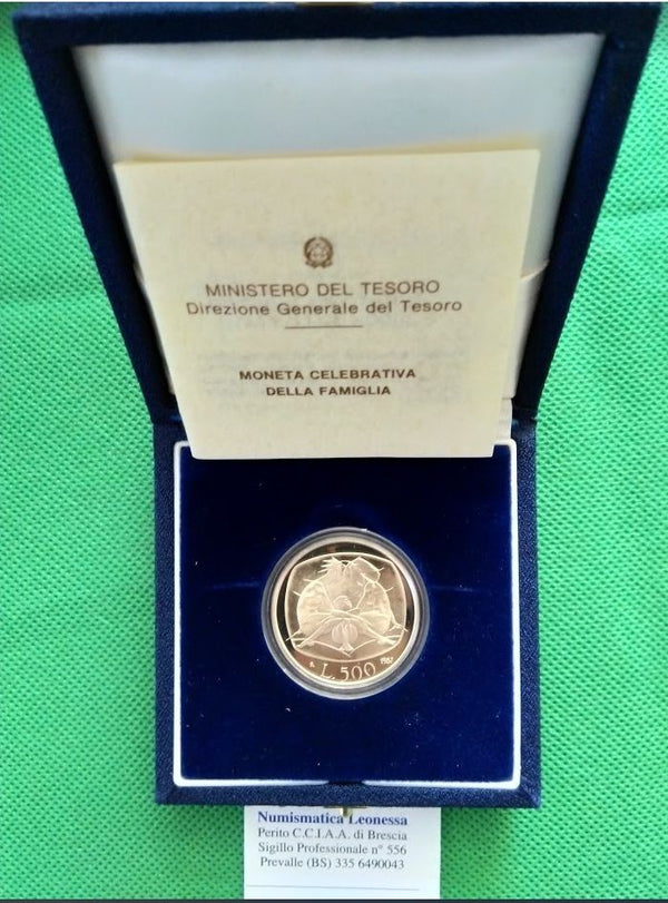 NL* ITALIA 500 Lire Argento 1987 ANNO DELLA FAMIGLIA PROOF SET