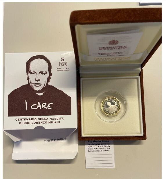 NL* VATICANO PAPA FRANCESCO I 5 Euro  2023 DON LORENZO MILANI  PROOF SET