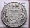 NL* SVIZZERA HELVETIA 5 FRANCHI ARGENTO 1925 BERNA RARA ottima conservazione