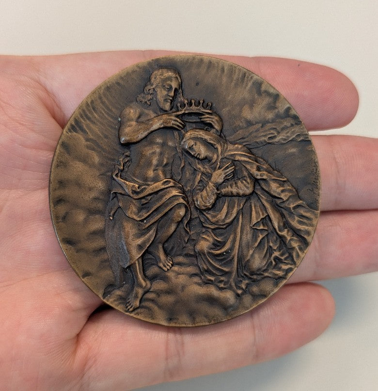 NL* BRESCIA Medaglia Bronzo MORETTO INCORONAZIONE VERGINE MARIA 1988 OPUS Medici