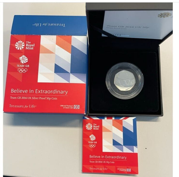 NL* ENGLAND Elizabeth II 50 PENCE 2016 SILVER OLIMPYC TEAM GB PROOF Royal M