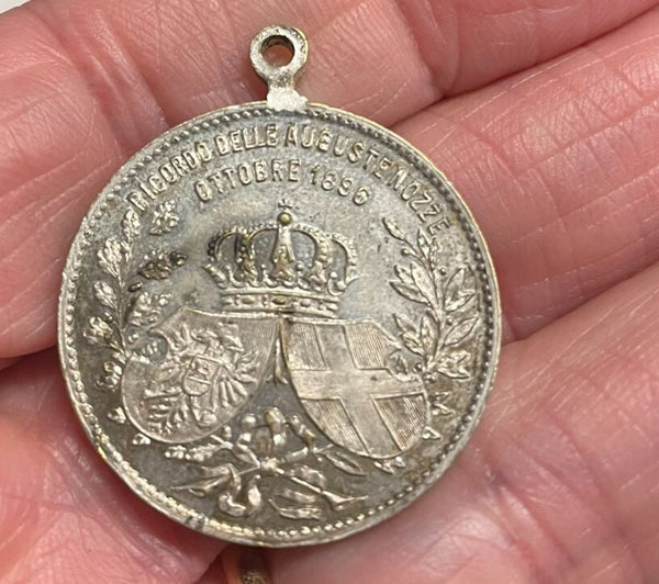 NL* SAVOIA MEDAGLIA ARGENTO 1896 MATRIMONIO VITTORIO EMANUELE III e Regina Elena