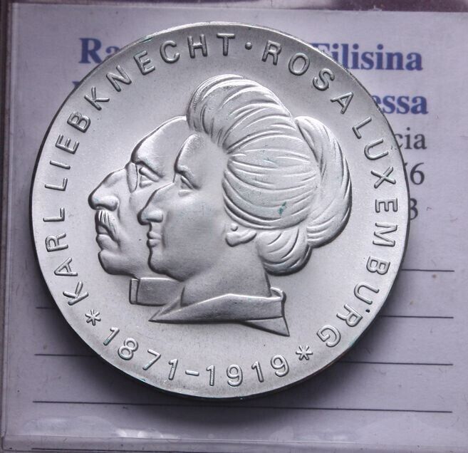 NL* DDR EAST GERMANY 20 DM SILVER 1971 KARL AND ROSA LUXEMBURG FDC - Unc
