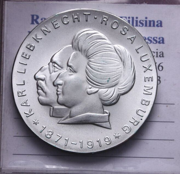 NL* DDR EAST GERMANY 20 DM SILVER 1971 KARL AND ROSA LUXEMBURG FDC - Unc