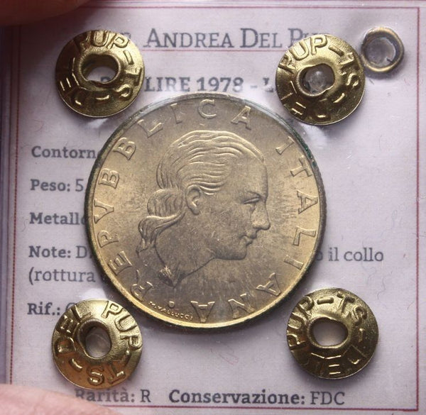 NL* ITALIA 200 LIRE 1978 VARIANTE MEZZALUNA SOTTO IL COLLO R FDC Perizia Del Pup