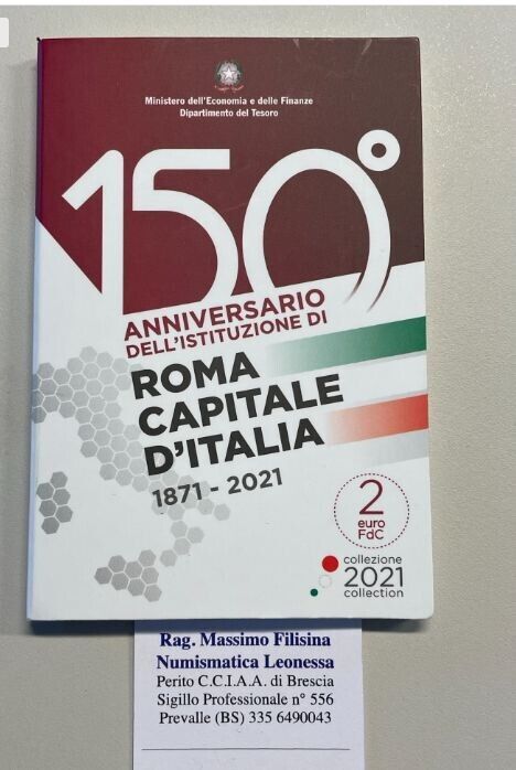 NL* ITALY 2 EURO 2021 ROME CAPITAL OF ITALY FDC perfect mint set