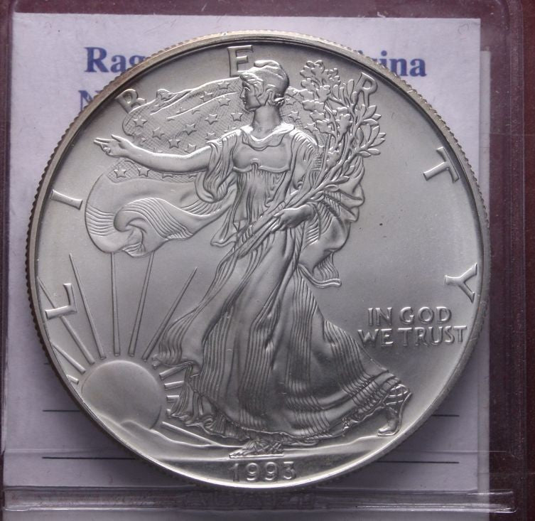 NL* STATI UNITI 1 DOLLARO ARGENTO 1993 1 ONCIA OZ ARGENTO PURO Liberty Walking