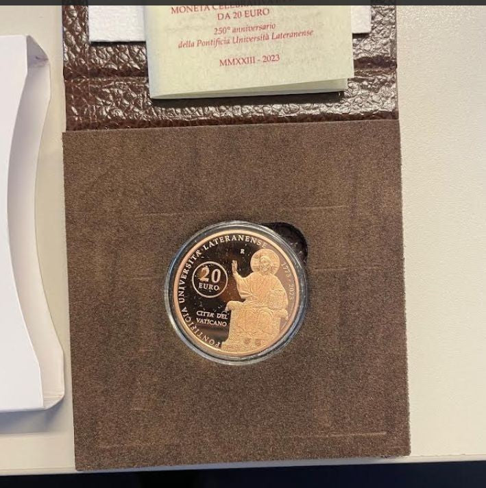 NL*VATICANO FRANCESCO 20 EURO Rame 2023 PONTIFICIA UNIVERSITA' LATERANENSE PROOF