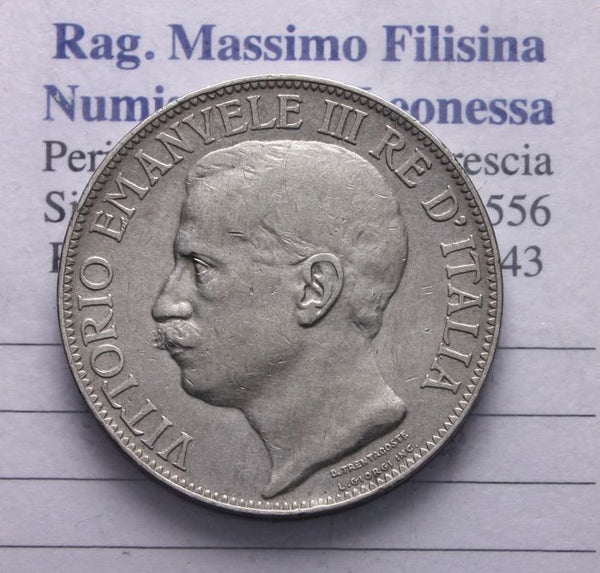 NL* VEIII RE D'ITALIA 2 Lire ARGENTO 1911 CINQUANTENARIO buona conservazione **