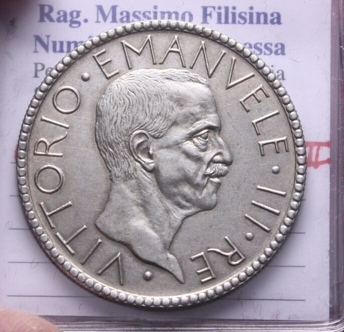NL* VEIII 20 Lire Silver LITTORE 1927 UNC AUNC Filisina Massimo Expert's Report