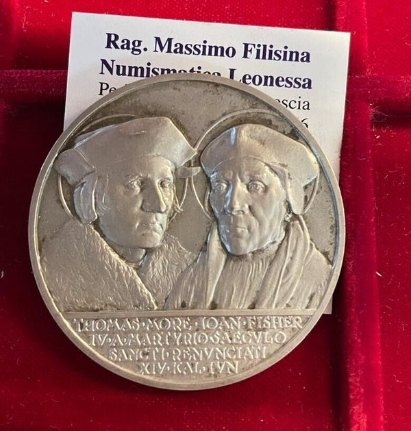 EN* ROME POPE PIUS XI Silver Medal 1935 XIV THOMAS MORE and JOHN FISHER