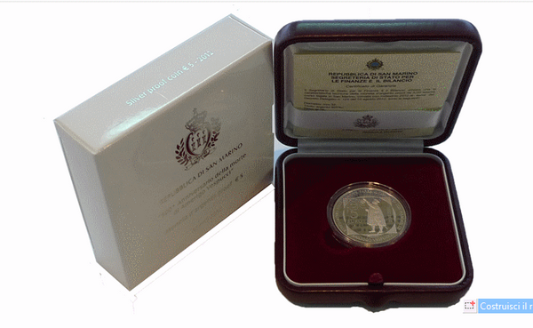NL* SAN MARINO 5 EURO Argento 2012 500° AMERIGO VESPUCCI PROOF set Zecca
