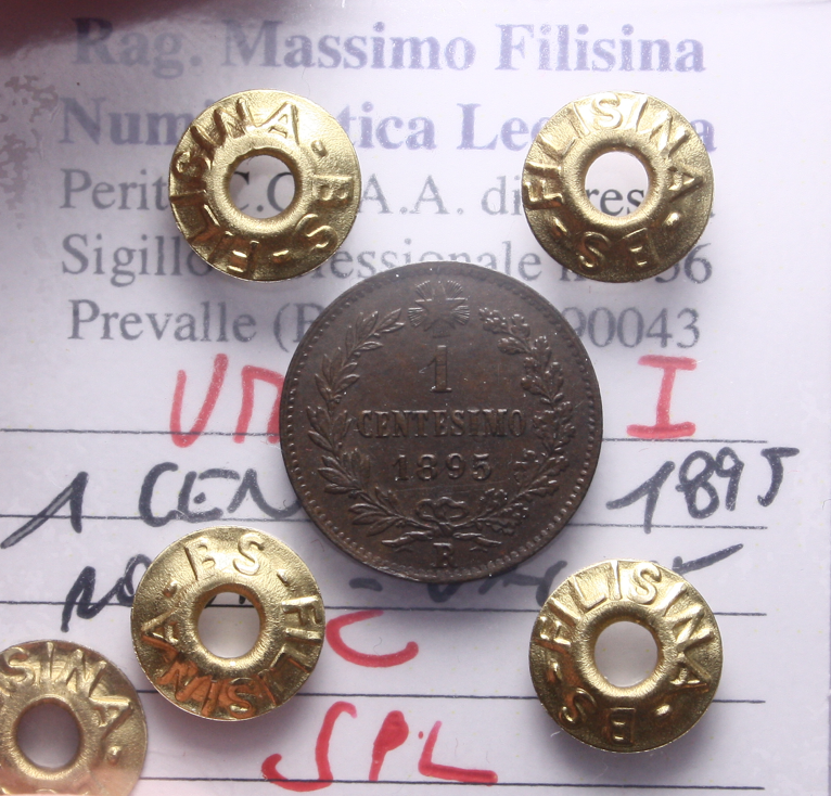 NL* UMBERTO I 1 CENTESIMO VALORE 1895 ROMA SPL Perizia Filisina Massimo