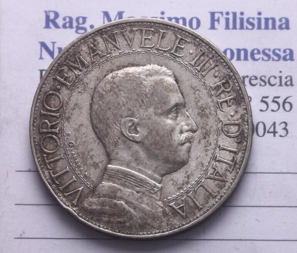 NL* VEIII Italy 2 LIRE SILVER 1912 QUADRIGA VELOCE excellent with patina *2