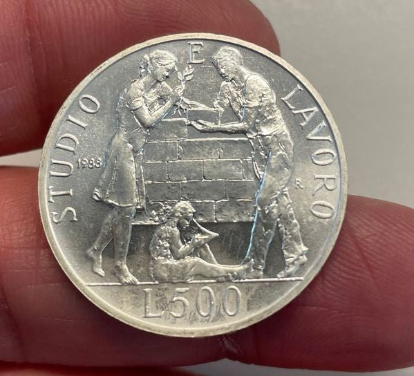 NL* ITALIA 500 Lire Argento 1988 San GIOVANNI BOSCO FDC da Divisionale Zecca