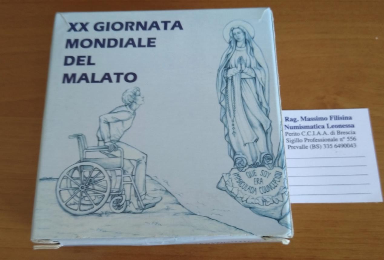 NL* VATICANO 10 Euro ARGENTO 2012 GIORNATA MONDIALE DEL MALATO Proof SET