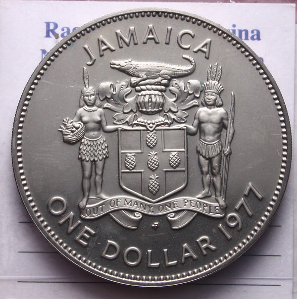 NL* GIAMAICA 1 DOLLARO 1977 PRIMO MINISTRO BUSTAMANTE PROOF LIKE come da foto