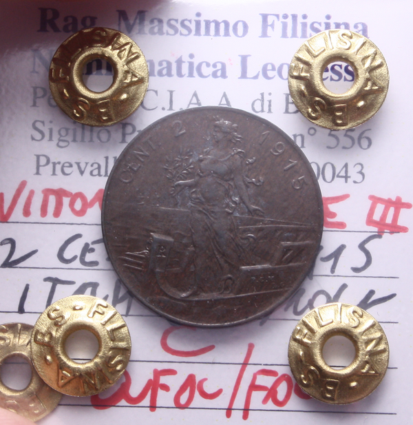 NL* VEIII Italia 2 CENTESIMI PRORA 1915 QFDC/FDC Perizia Filisina Massimo