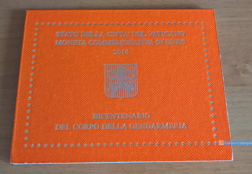 NL* CITTA' VATICANO PAPA FRANCESCO 2 Euro 2016 Bicentenario GENDARMERIA FDC