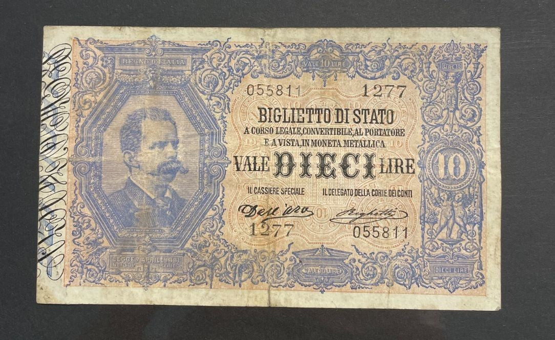 NL* UMBERTO I banconota BIGLIETTO DI STATO da 10 LIRE 10 APRILE 1915 1277