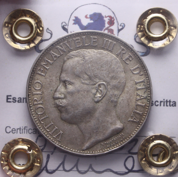 NL* VEIII 2 LIRE Argento 1911 CINQUANTENARIO QSPL/SPL Perizia Filisina Massimo