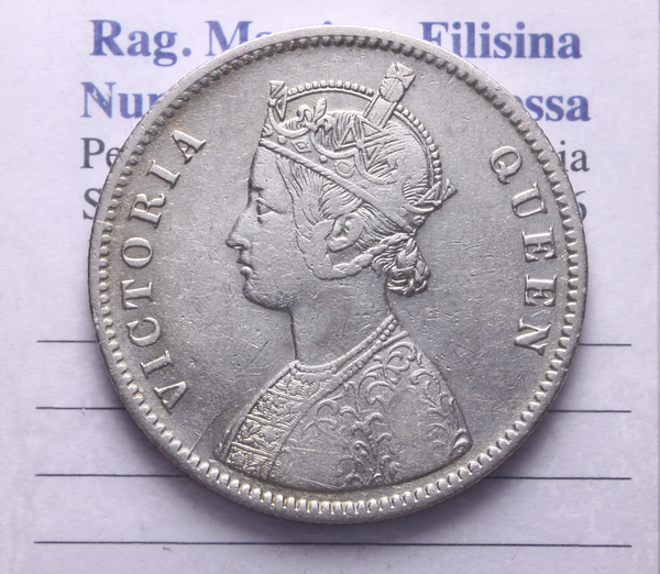 NL* INDIA BRITANNICA REGINA VITTORIA 1 Rupia ONE RUPEE 1862 come da foto