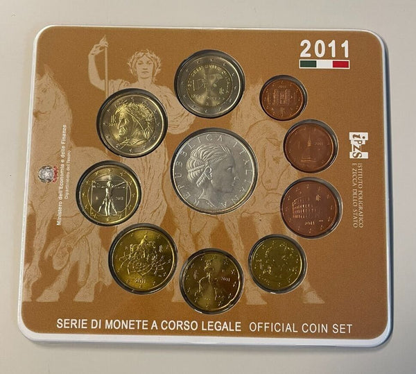 NL* ITALY Divisional 2011 9 Values + 5 Euro Silver UNITA' D'ITALIA FDC NO COA