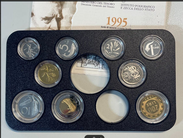 NL* ITALIA Divisionale 1995 9 VALORI senza monete in Argento - PROOF
