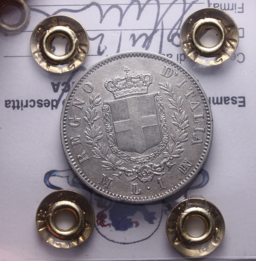 NL* ITALIA VEII 1 Lira Argento 1863 MILANO STEMMA SPL Perizia Filisina Massimo