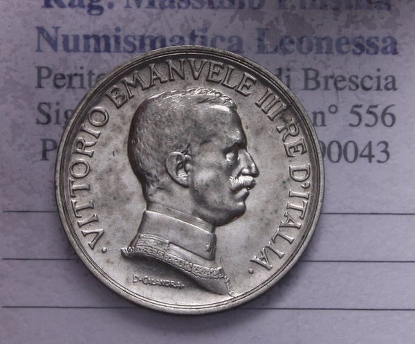 NL*VEIII RE D'ITALIA 1 Lira ARGENTO 1915 QUADRIGA BRIOSA NON COMUNE super lustro