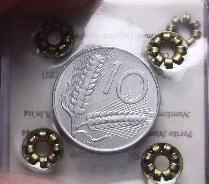 NL* ITALIA 10 LIRE Spighe 1991 VARIANTE ASSE SPOSTATO 45 ° Perizia LUPO RUGGERO