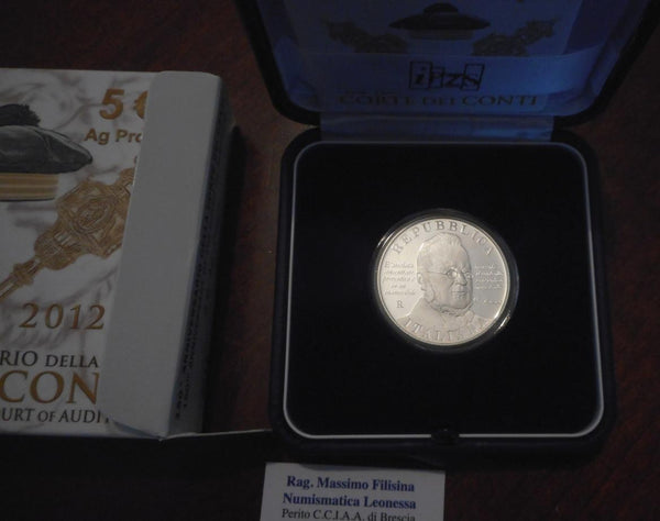 NL* ITALIA Rep. 5 EURO Argento 2012 ITALIA DELLE ARTI CORTE DEI CONTI PROOF Set