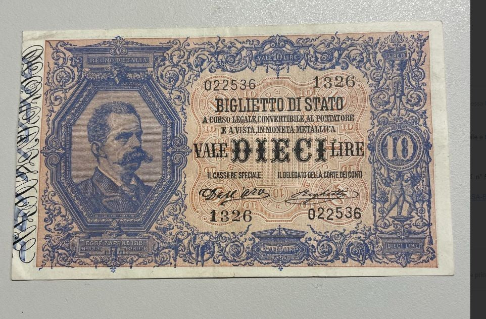 NL* UMBERTO I Biglietto di STATO DA 10 LIRE 21 Settembre 1902 1326-022536
