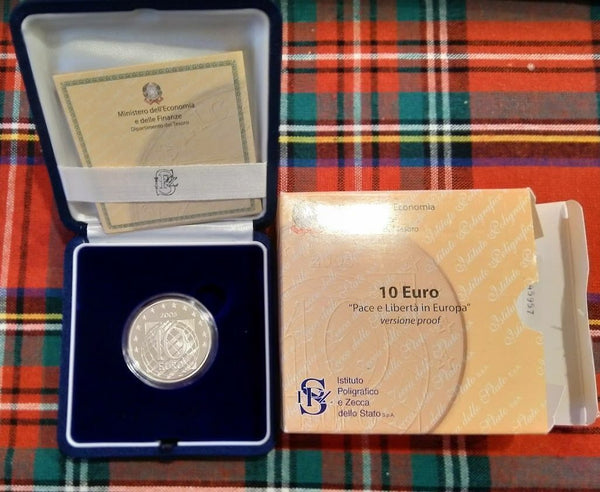 NL * ITALY 10 EURO Silver 2005 PEACE and FREEDOM in EUROPE PROOF Mint Set