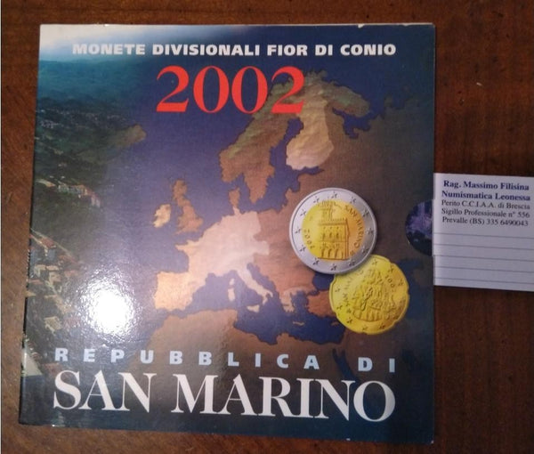 NL* SAN MARINO Divisionale 2002 8 VALORI IN EURO FDC SET zecca