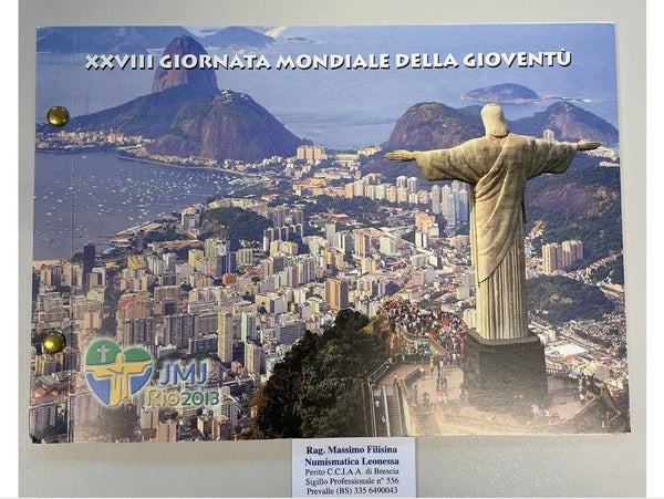 NL*VATICANO FRANCESCO 2 Euro 2013 GIORNATA MONDIALE GIOVENTU' FDC FOLDER Filatel
