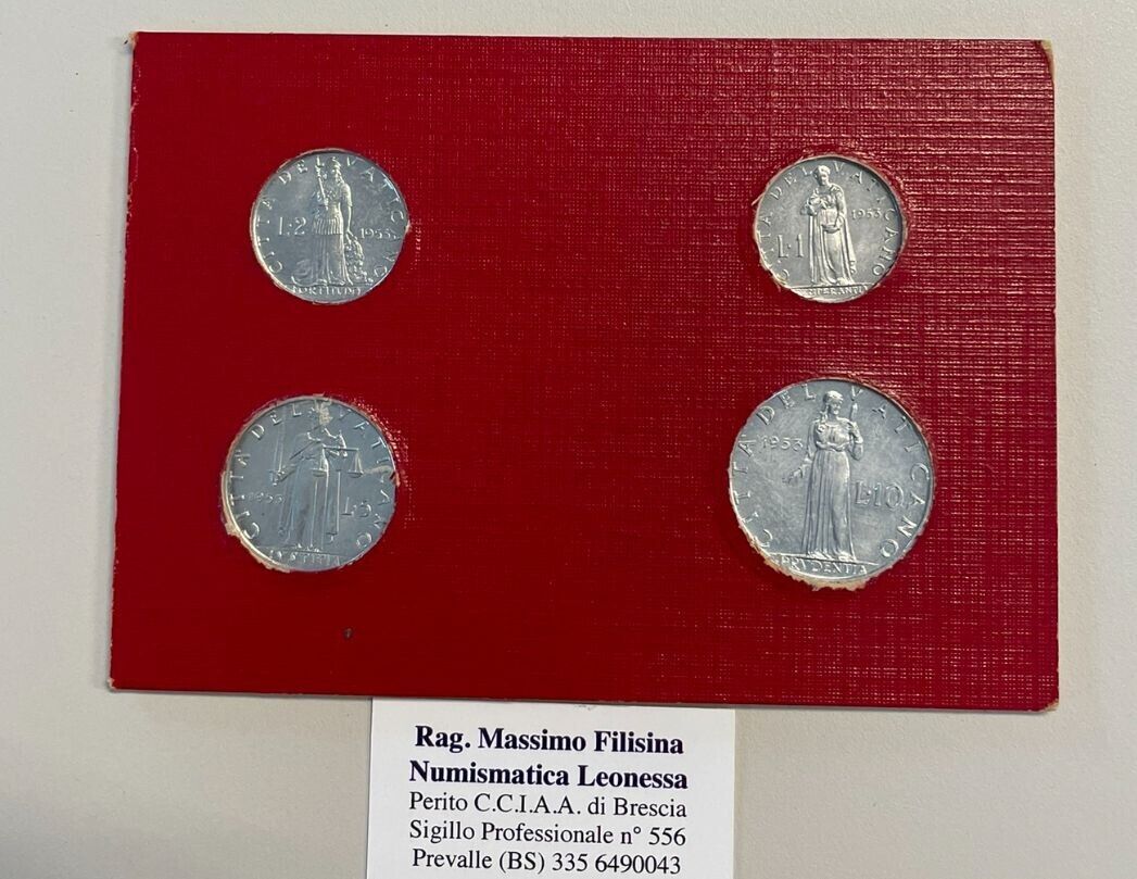 NL* ROMA PAPA PIO XII Serie 1953 4 VALORI 10 5 2 1 LIRA Fdc in set zecca * 3