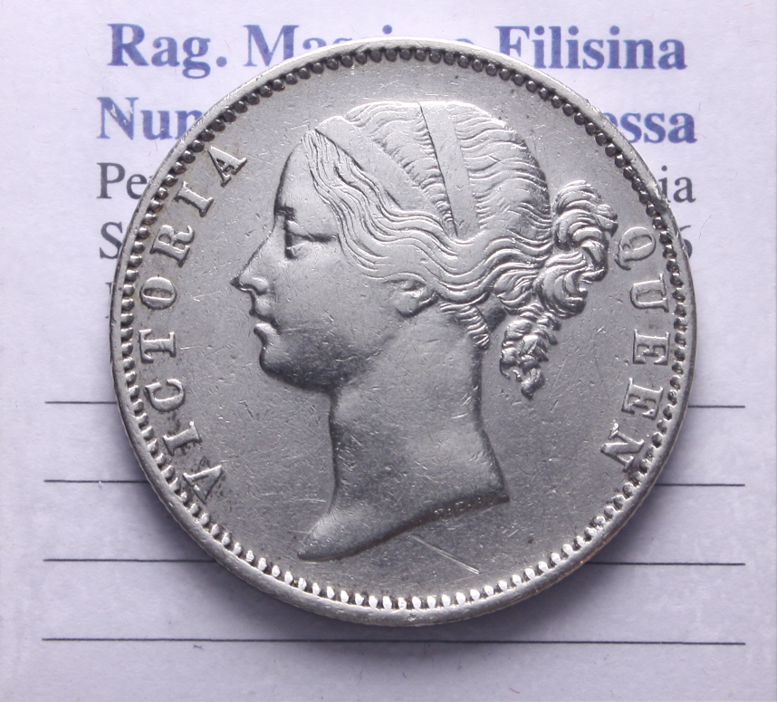 NL* INDIA BRITANNICA REGINA VITTORIA 1 Rupia ONE RUPEE 1840 come da foto