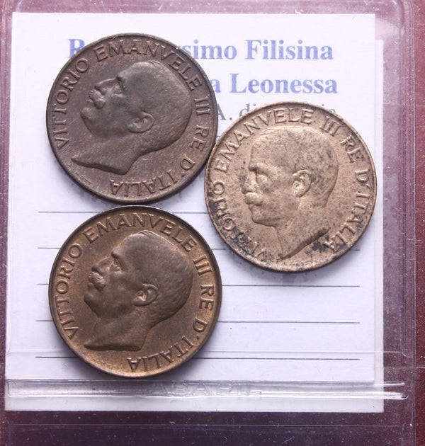 NL* VEIII Italia LOTTO 3 PEZZI  5 CENTESIMI SPIGA 1921 1921 E 1936 OTTIMI
