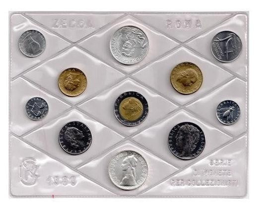 NL* ITALIA Divisionale 1989 CON 500 Lire ARGENTO CARAVELLE+CAMPANELLA FDC NO AST