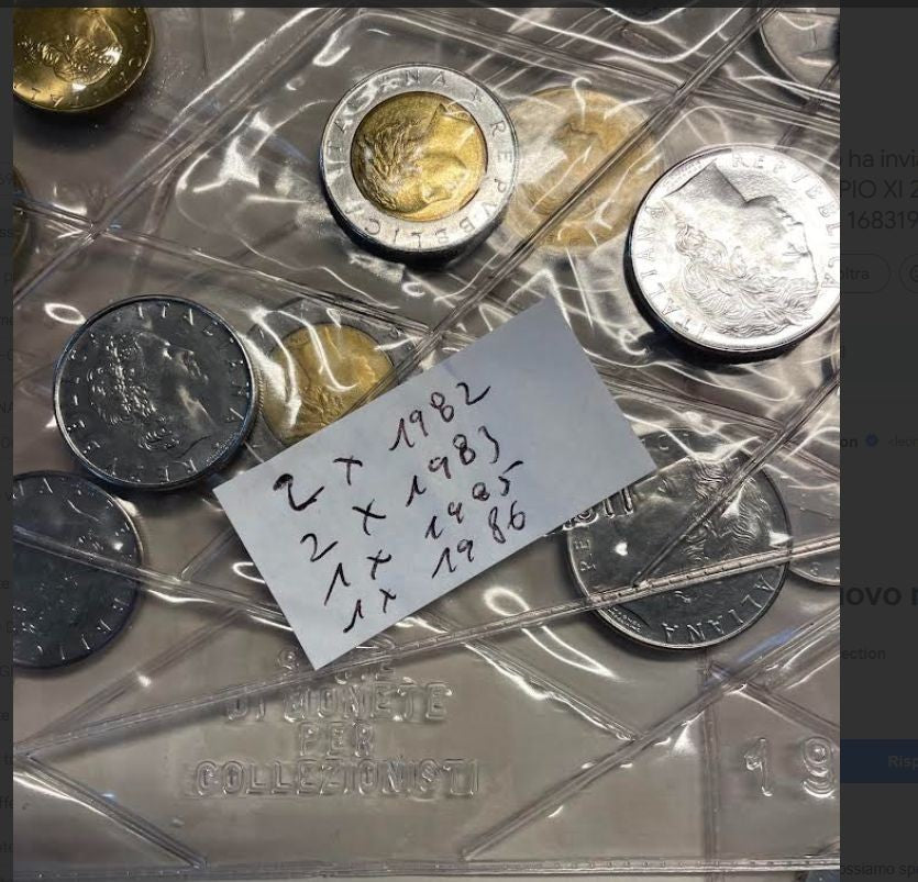 NL* ITALIA Divisionale 1982 1982 1983 1983 1985 1986 SENZA il 500 Lire Argento