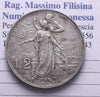 NL* VEIII ITALIA 2 LIRE ARGENTO 1911 CINQUANTENARIO eccellente conservazione