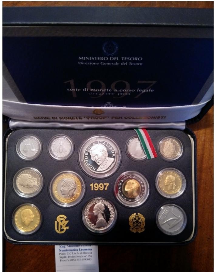 NL* ITALIA Divisionale 1997 con 500-1000 Lire in Argento DONIZETTI PROOF SET